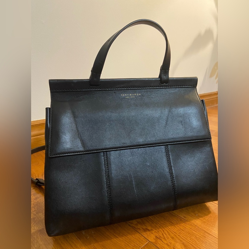 Tory Burch Black Structured Shoulder Bag